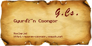 Gyurán Csongor névjegykártya